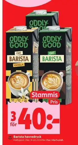 ICA Kvantum Barista havredryck, Medlemspris erbjuda