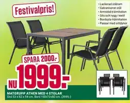 ÖoB MATGRUPP ATHEN MED 4 STOLAR erbjuda