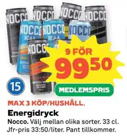 Coop Daglivs Energidryck, Medlemspris erbjuda