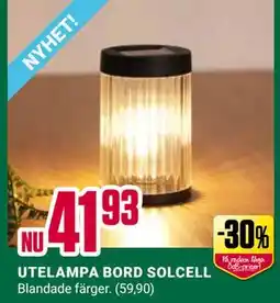 ÖoB UTELAMPA BORD SOLCELL erbjuda