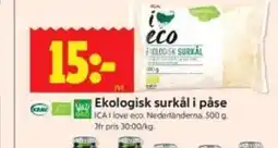 ICA Kvantum Ekologisk surkål i påse erbjuda