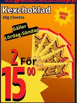 Supergrossen Kexchoklad erbjuda