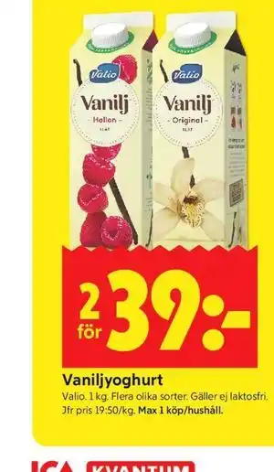 ICA Kvantum Vaniljyoghurt erbjuda