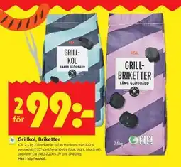 ICA Kvantum Grillkol, Briketter erbjuda