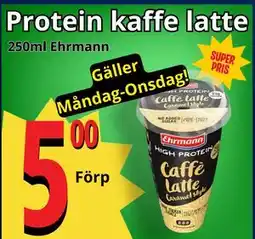 Supergrossen Protein kaffe latte erbjuda