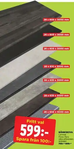 Jem&Fix BÄNKSKIVA erbjuda