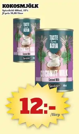 Bonum Matmarknad Spicefield Kokosmjölk erbjuda