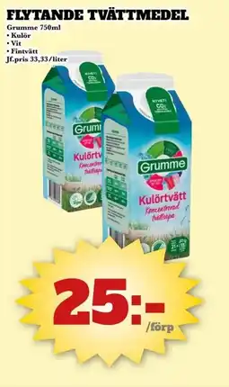 Bonum Matmarknad Grumme Flytande tvättmedel erbjuda