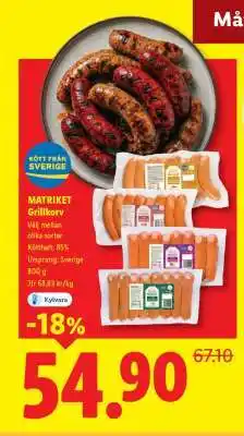 Lidl MATRIKET Grillkorv erbjuda