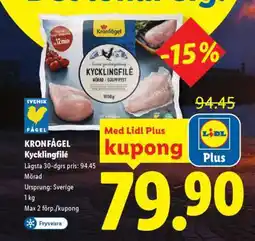 Lidl Kronfågel Kycklingfilé erbjuda