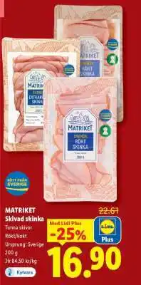 Lidl MATRIKET Skivad skinka erbjuda