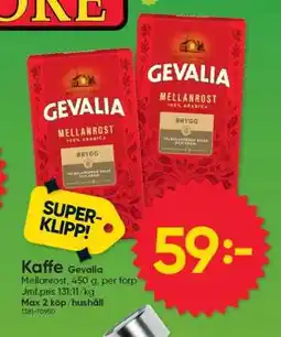 DollarStore Kaffe Gevalia Mellanrost erbjuda