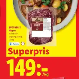 Lidl BUTCHER'S Högrev erbjuda