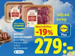 Lidl MATRIKET Entrecôte/Ryggbiff erbjuda