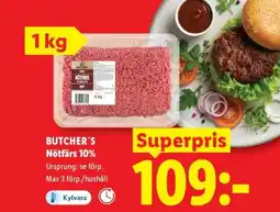 Lidl BUTCHER´S Nötfärs 10% erbjuda