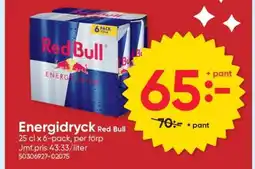 DollarStore Energidryck Red Bull erbjuda