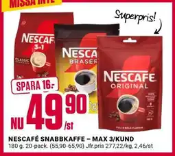 ÖoB NESCAFÉ SNABBKAFFE erbjuda