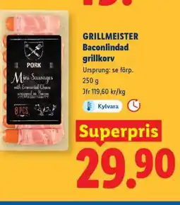Lidl GRILLMEISTER Baconlindad grillkorv erbjuda