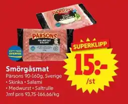 Nya Pulsen PÄRSONS Smörgåsmat erbjuda