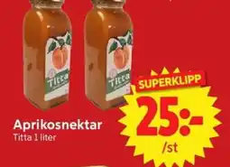 Nya Pulsen TITTA Aprikosnektar erbjuda