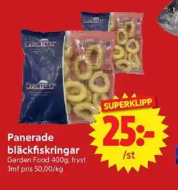 Nya Pulsen GARDEN FOOD Panerade bläckfiskringar erbjuda