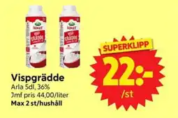 Nya Pulsen ARLA Vispgrädde erbjuda