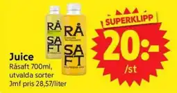 Nya Pulsen RÅSAFT Juice erbjuda