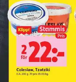 ICA Kvantum ICA Coleslaw, tzatziki erbjuda