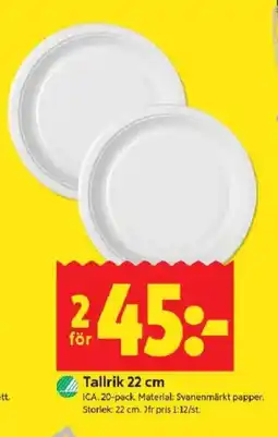 ICA Kvantum Tallrik 22 cm erbjuda