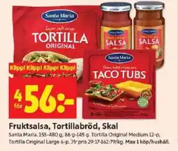ICA Kvantum SANTA MARIA Fruktsalsa, tortillabröd, skal erbjuda