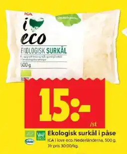 ICA Kvantum ICA Ekologisk surkål i påse erbjuda