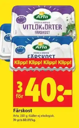 ICA Kvantum ARLA Färskost erbjuda