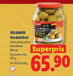 Lidl Sol&Mar Gordaloliver erbjuda
