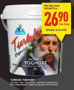 Willys TURKISK YOGHURT erbjuda