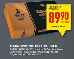 Willys MARROWBONE BEEF BURGER erbjuda