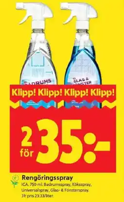 ICA Kvantum ICA Rengöringsspray erbjuda