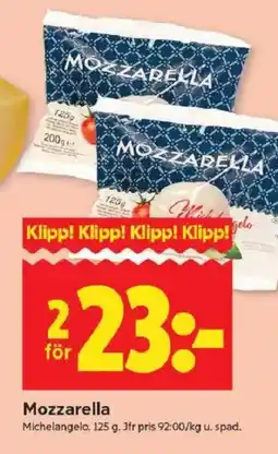 ICA Kvantum MICHELANGELO Mozzarella erbjuda