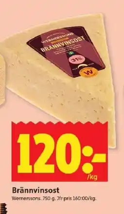 ICA Kvantum WERNERSSONS Brännvinsost erbjuda