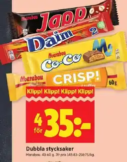 ICA Kvantum MARABOU Dubbla stycksaker erbjuda