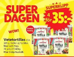 ICA Supermarket ICA Vetetortillas erbjuda