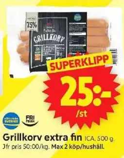 ICA Supermarket ICA Grillkorv extra fin erbjuda