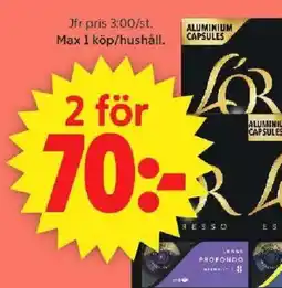 ICA Supermarket L'OR Kaffekapslar erbjuda