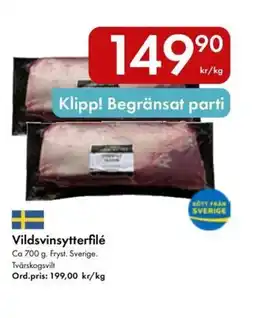 Snabbgross TVÄRSKOGSVILT Vildsvinsytterfilé erbjuda