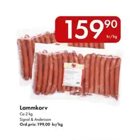 Snabbgross SIGNAL & ANDERSSON Lammkorv erbjuda
