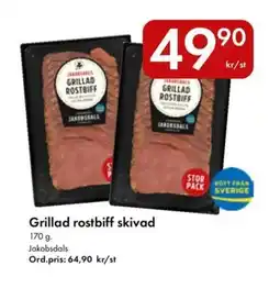 Snabbgross JAKOBSDALS Grillad rostbiff skivad erbjuda
