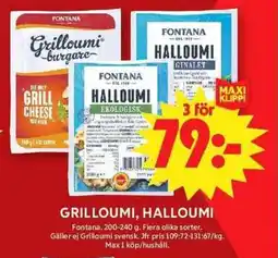 ICA Maxi FONTANA Grilloumi, halloumi erbjuda