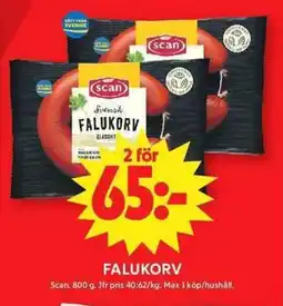 ICA Maxi SCAN Falukorv erbjuda