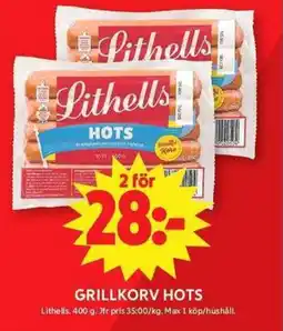 ICA Maxi LITHELLS Grillkorv hots erbjuda