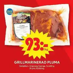 ICA Maxi DALSJÖFORS Grillmarinerad pluma erbjuda