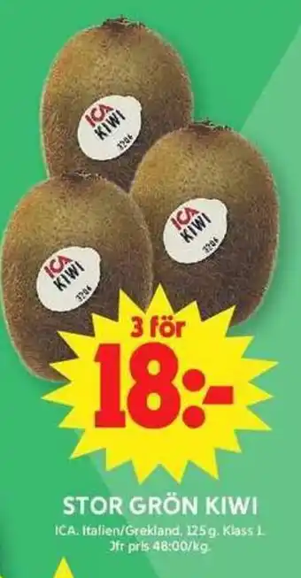 ICA Maxi ICA Stor grön kiwi erbjuda